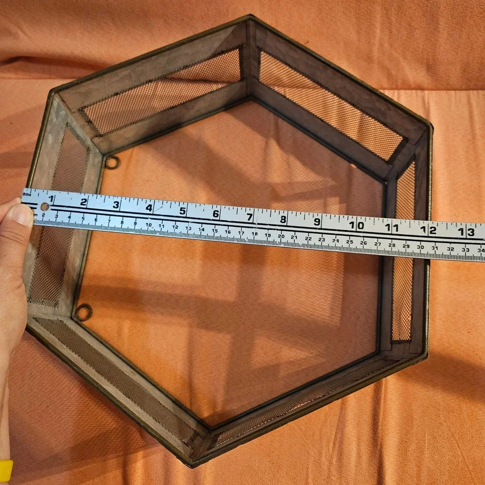 Hexagon Metal Wire Basket Industrial‎ Wall Hanging Decor Storage